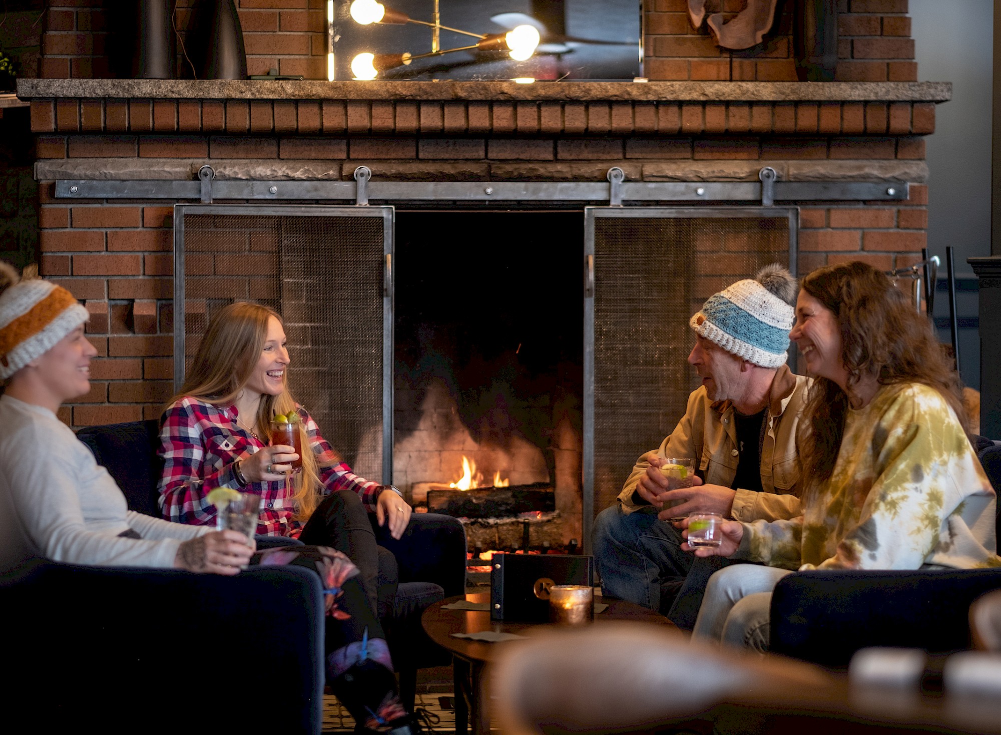 Kaslo Hotel. Cozy fireplace at The Waypoint Restaurant and Bar